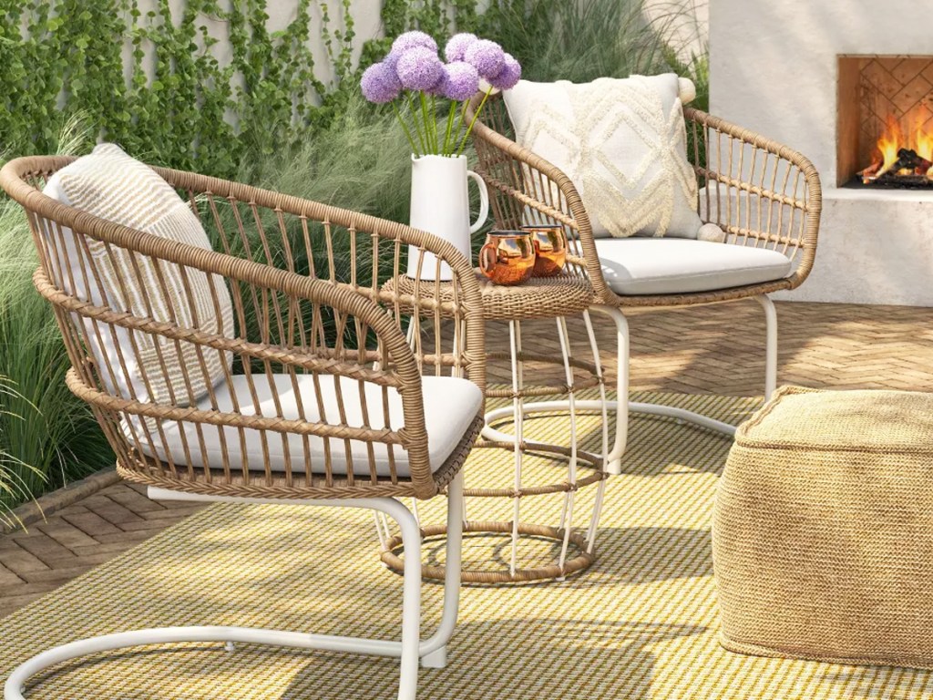 50 Off Target Patio Furniture Wicker 3Piece Chat Set Only 225