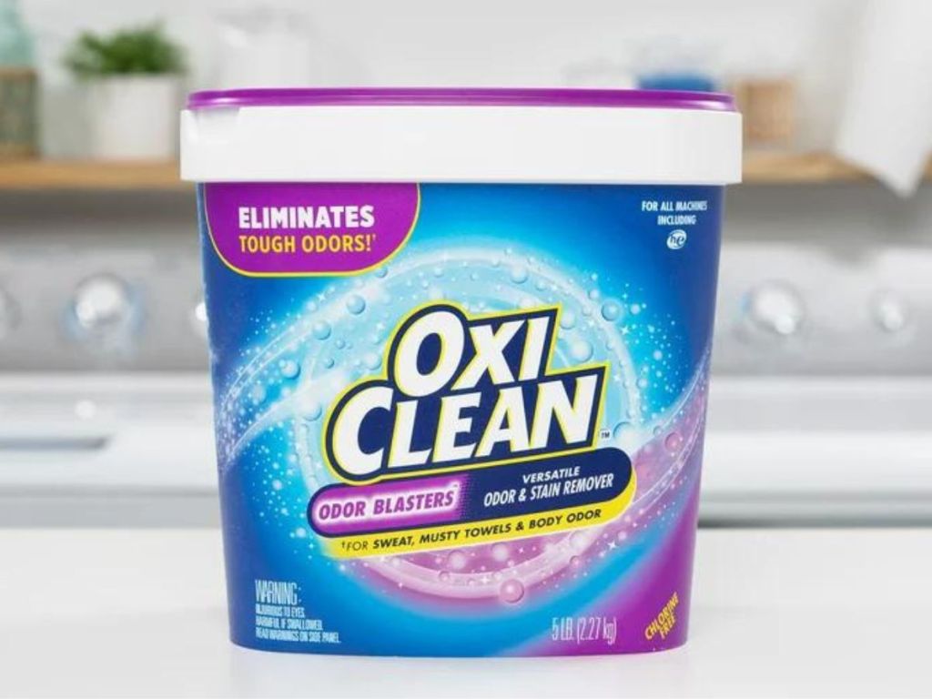 A large tub of Oxiclean