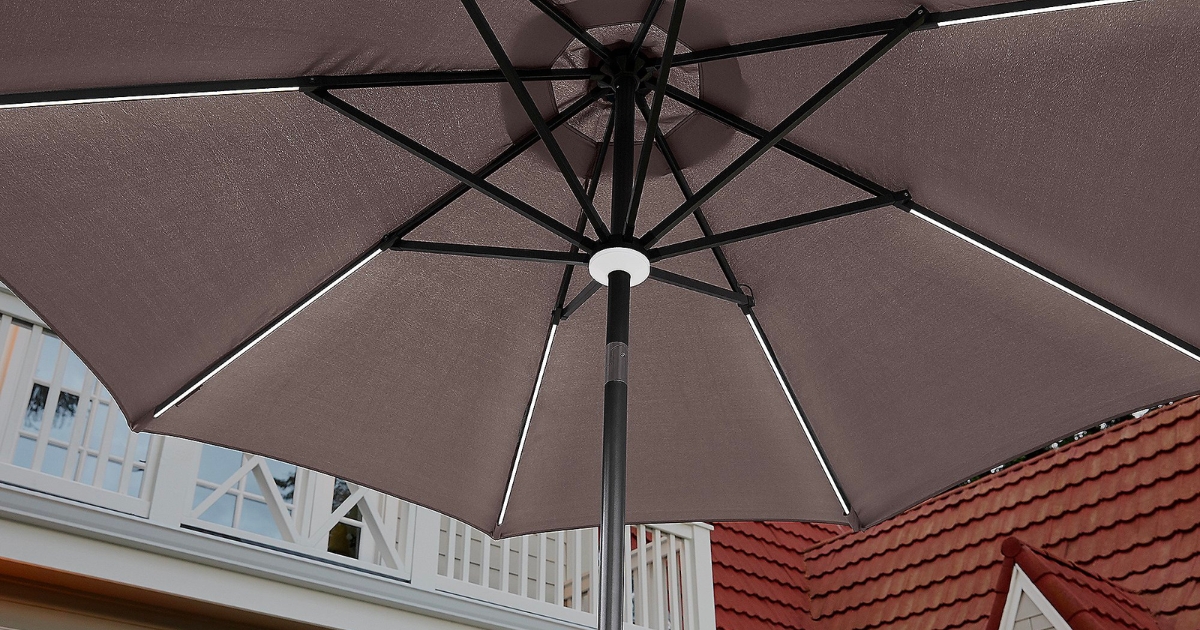 Patio Umbrella w/ LED Solar Lights Only $57.48 Shipped for New QVC Customers (Reg. $229)