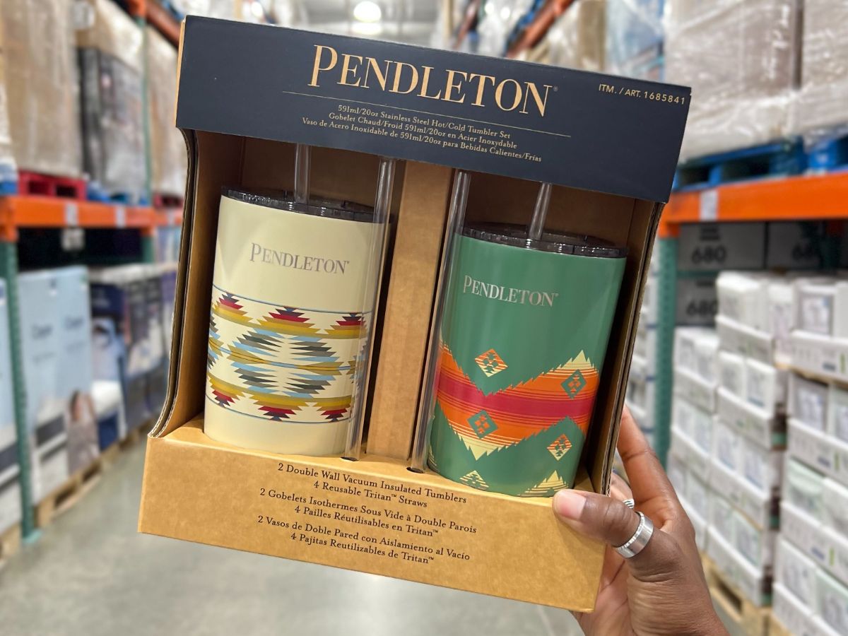 🥤 Pendleton 2-Pack Tumbler Sets are at Costco! These insulated tumblers  are good for hot & cold beverages and come in four different…