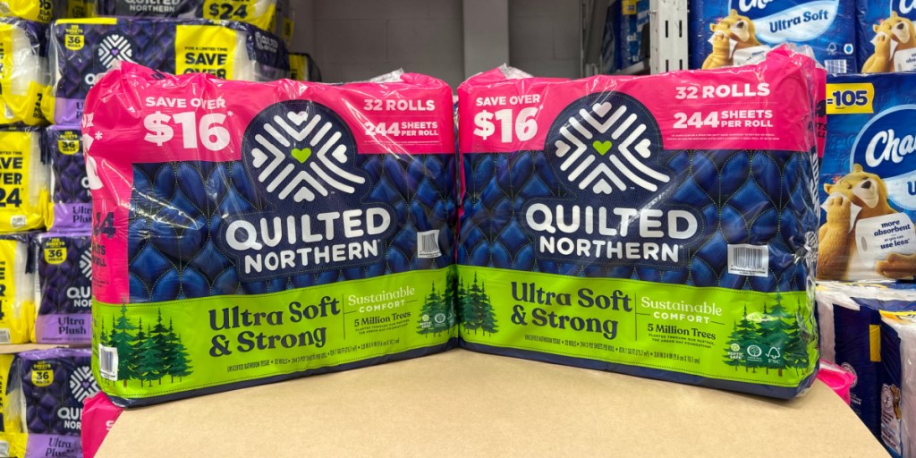 Two Quilted Northern Toilet Paper packages at Sams Club