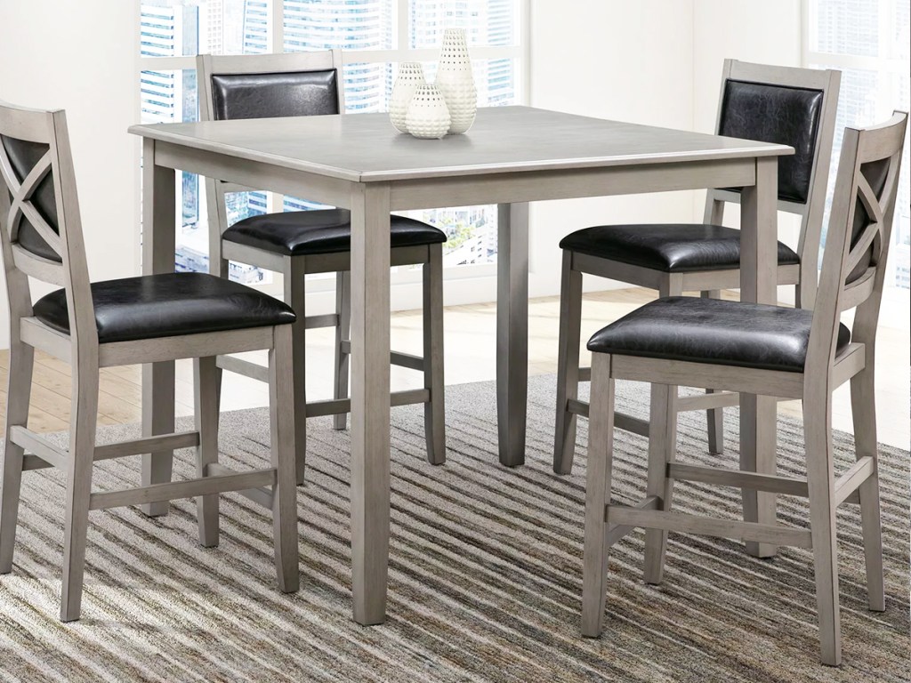 square dining table with 4 chairs