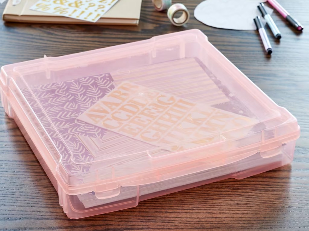 sorbet colored plastic scrapbook case