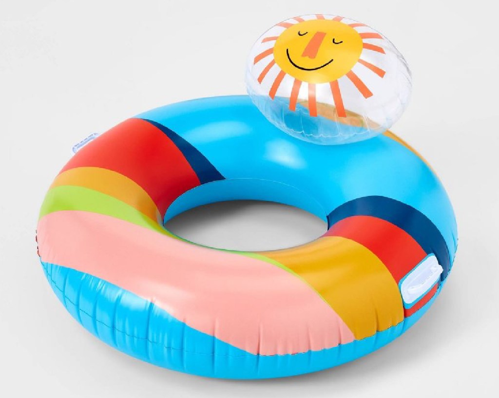 Sun Squad Pillow Pool Float Tube Rainbow
