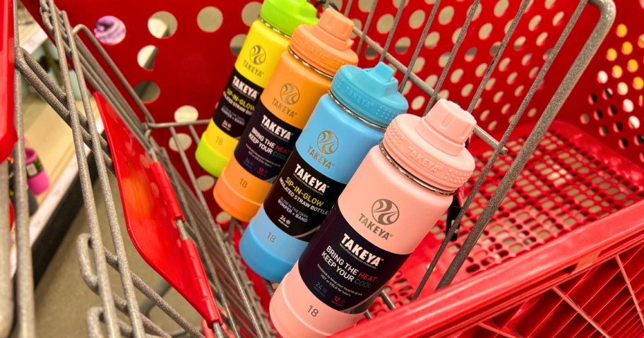 takeya water bottles in shopping cart