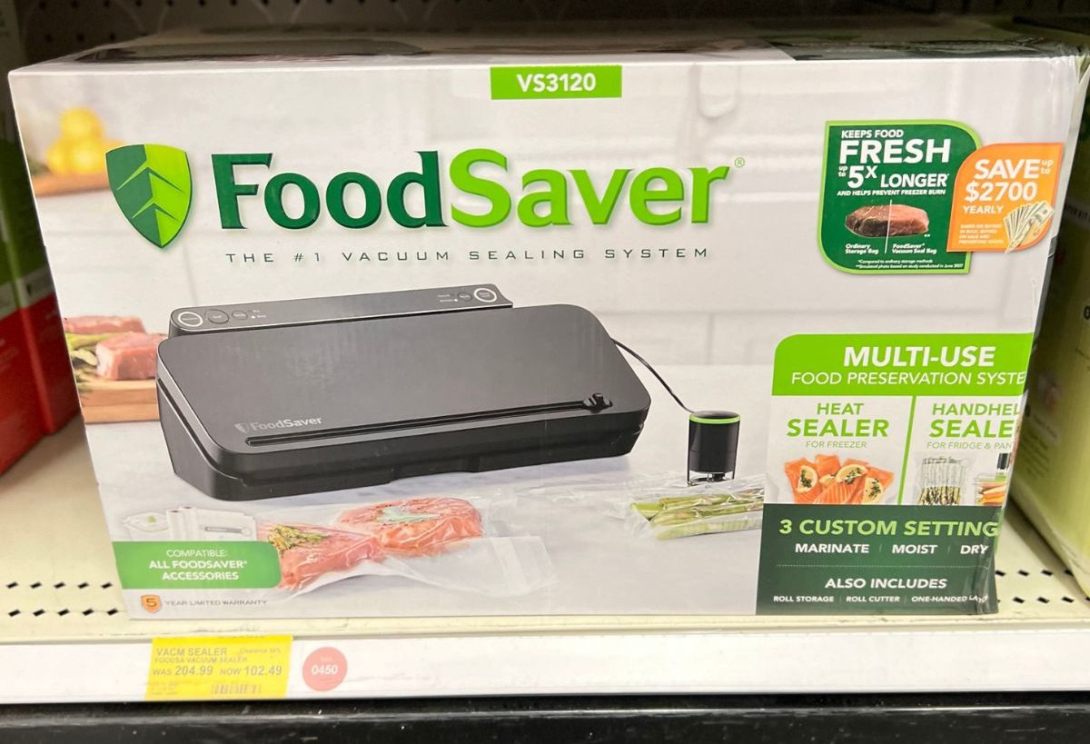 A foodsaver vacuum sealer starter kit on clearance at Target