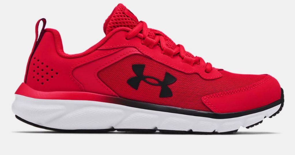 red and black under armour shoe