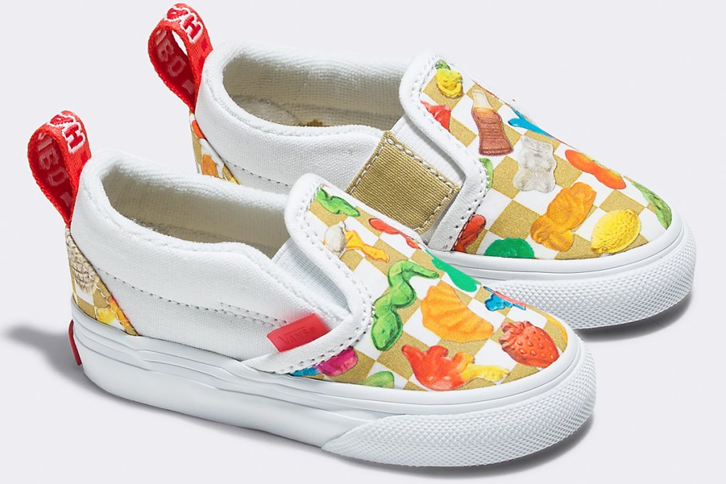 gummy bear print slip on sneakers