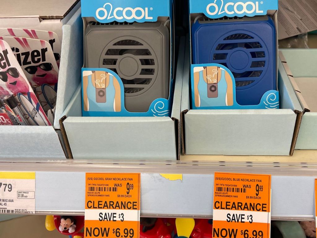 Box of necklace fans on clearance at Walgreens
