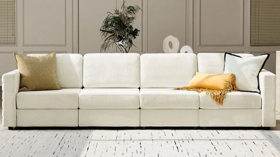 Wayfair sofa wth storage displayed in a living room