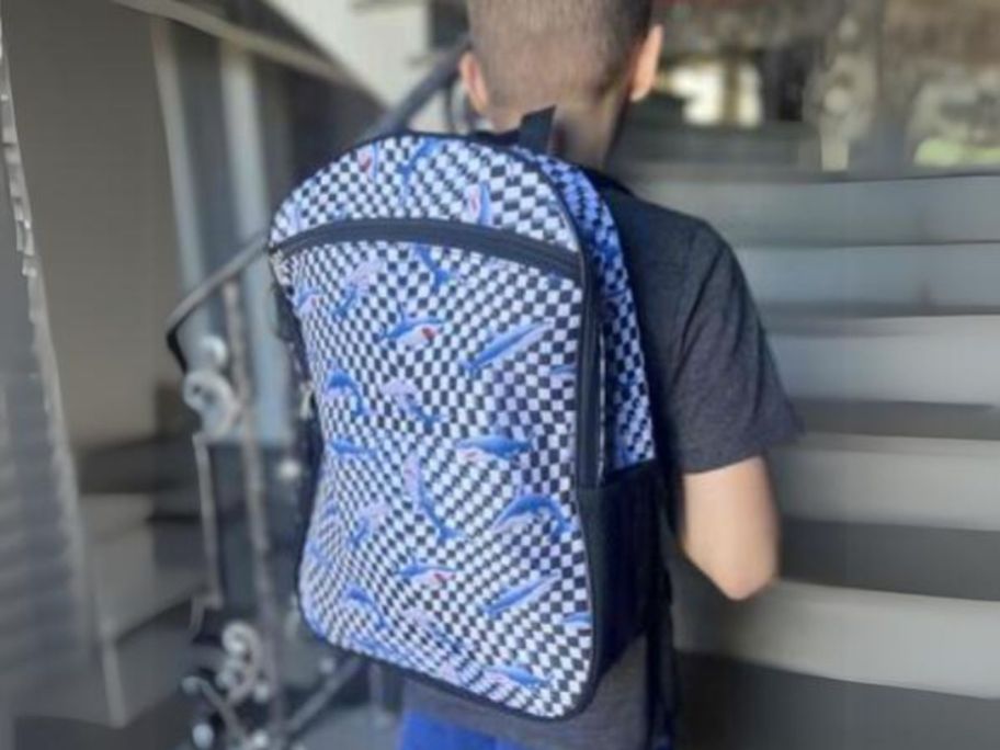 boy wearing Wonder Nation Unisex 16" Backpack