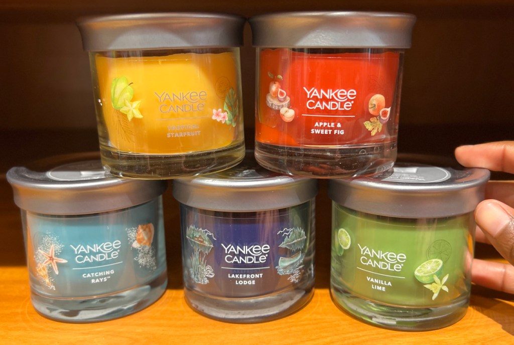 Yankee Candle Small Candles on a shelf