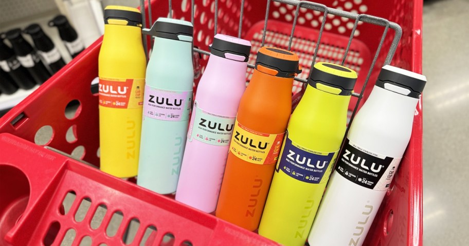 Zulu stainless steel water bottles in target shopping cart