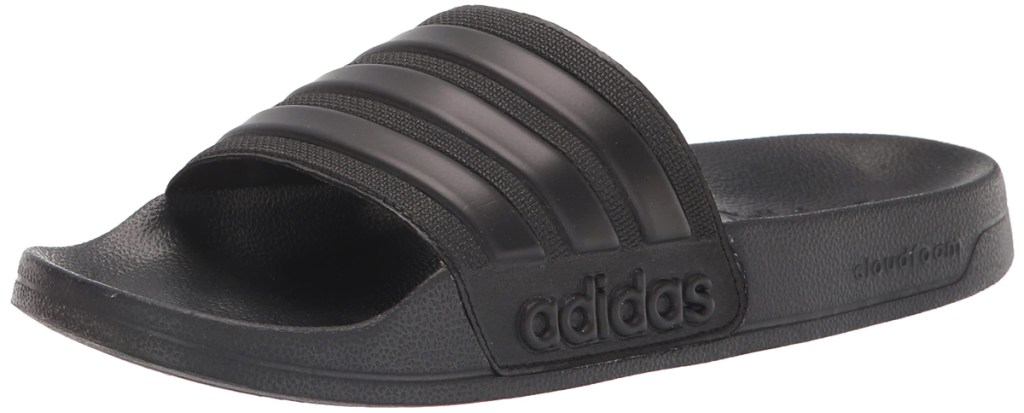 all black adidas slide sandal