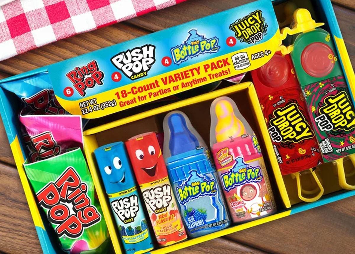 bazooka candy variety pack on table