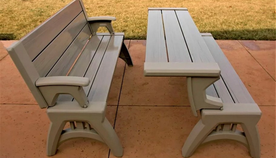two tan convert a benches