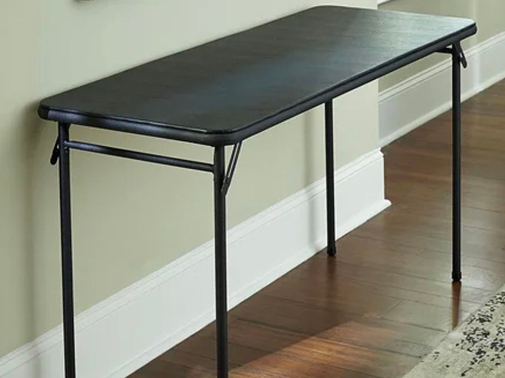 black folding table 