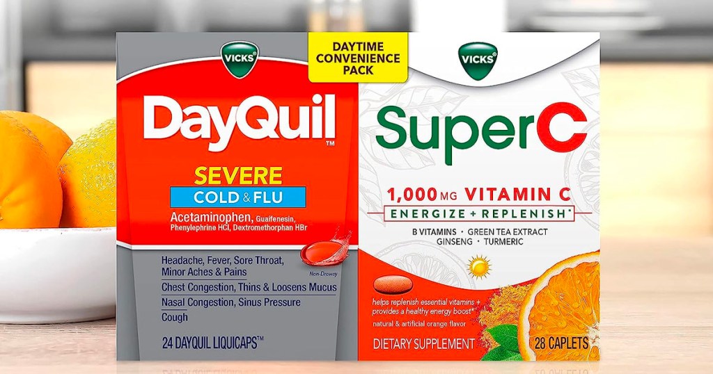 dayquil super c medicine box on table