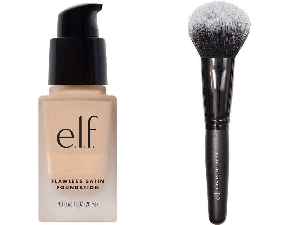 elf foundation and brush