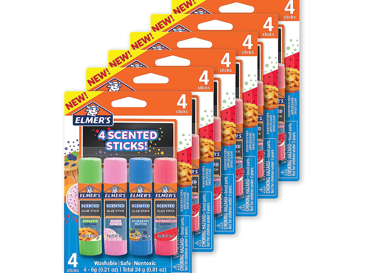 6 packs of 4-count elmers scented glue sticks