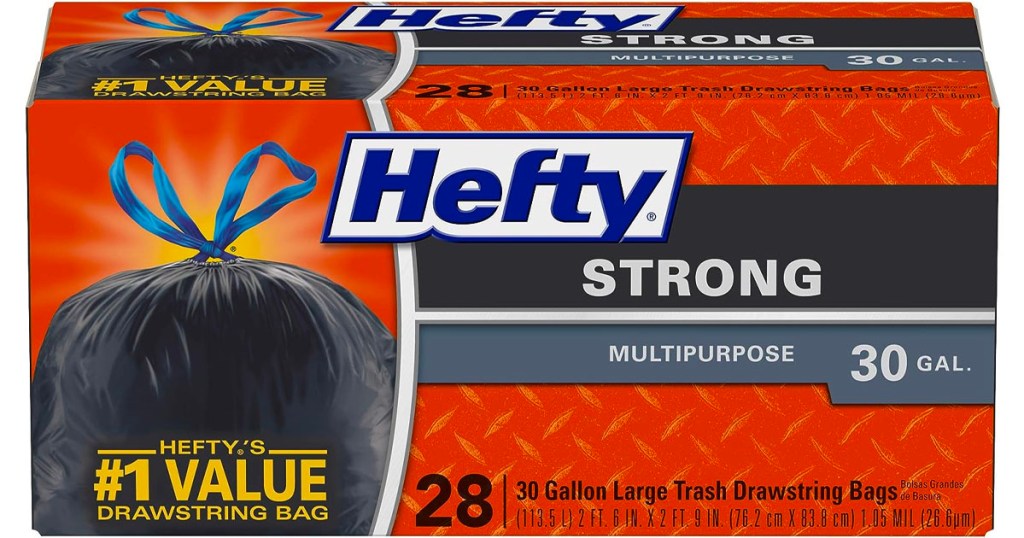 hefty strong trash bag box