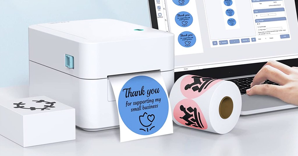 white label printer printing custom stickers