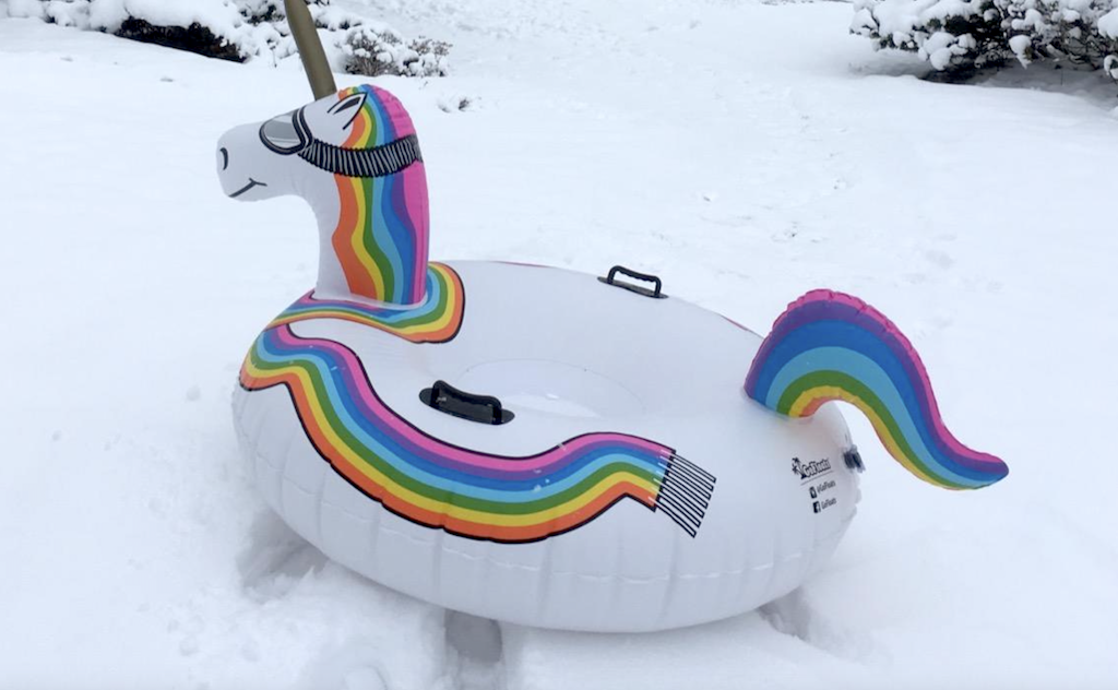 unicorn snow tub and pool float