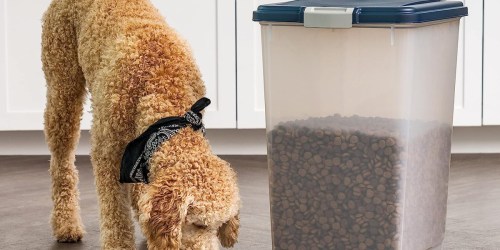 Rolling Pet Food Container Only $18.49 on Amazon (Reg. $34) | Store Up to 50 Pounds of Dry Food!