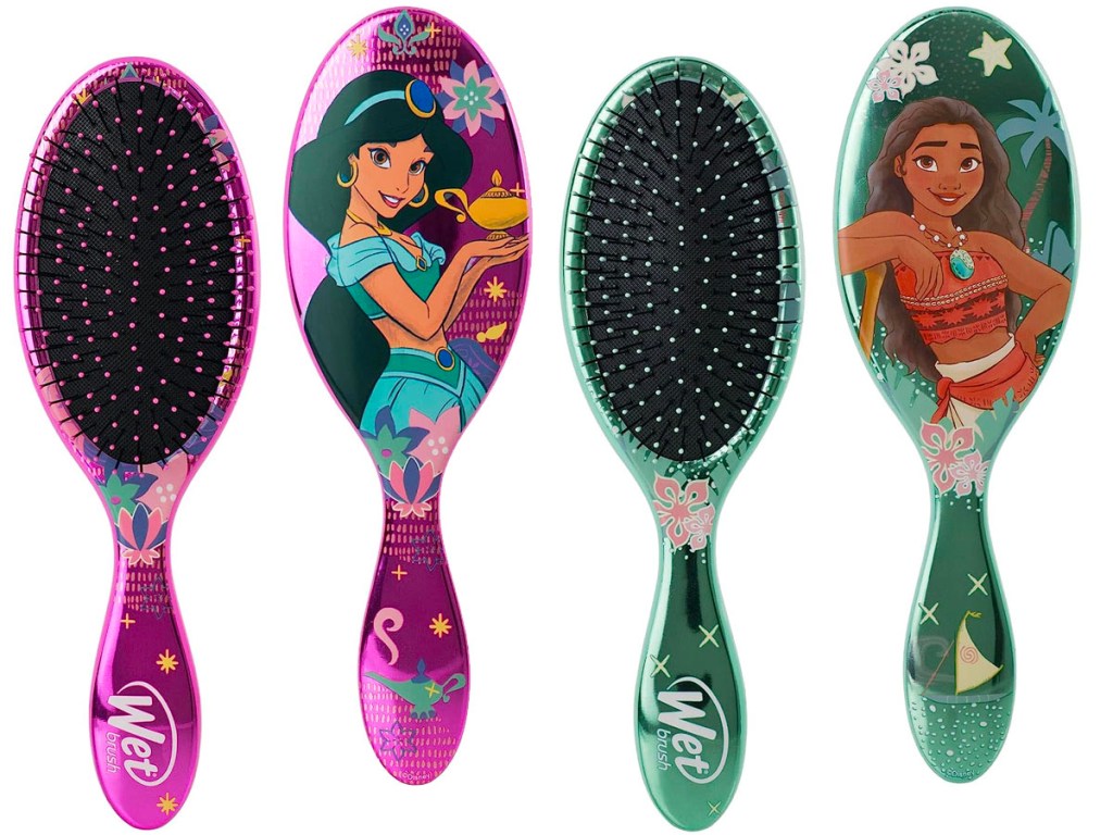 pink jasmine and green moana wet brushes front and back images