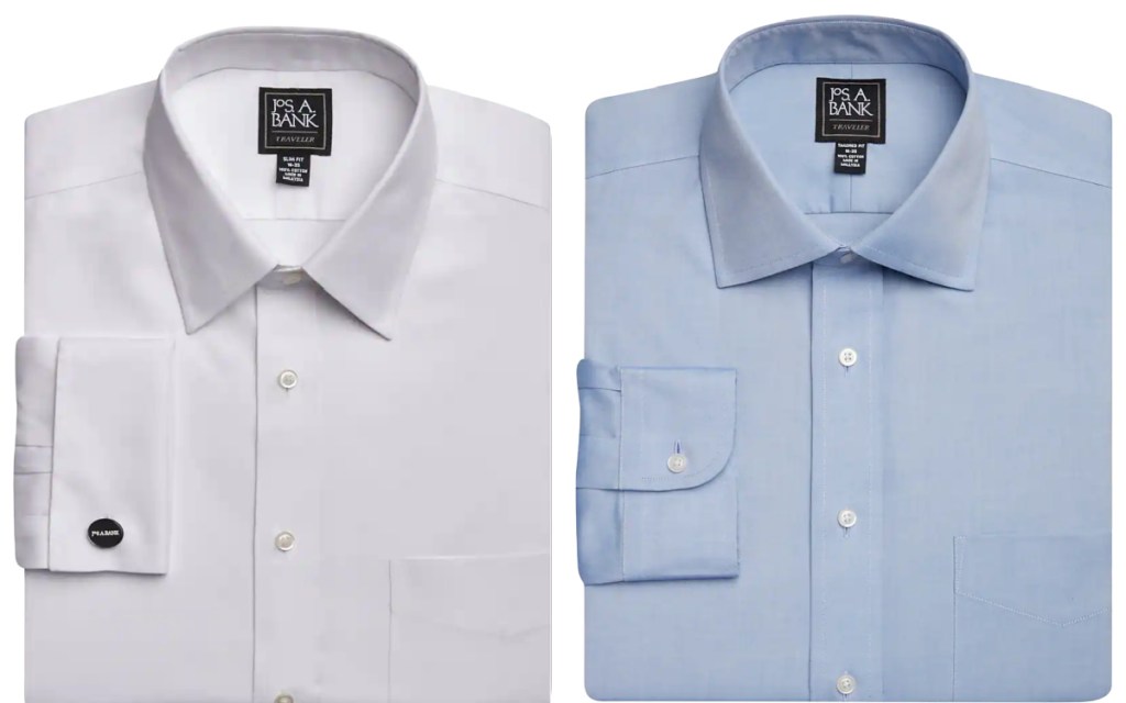 lilac and light blue mens button down shirts folded
