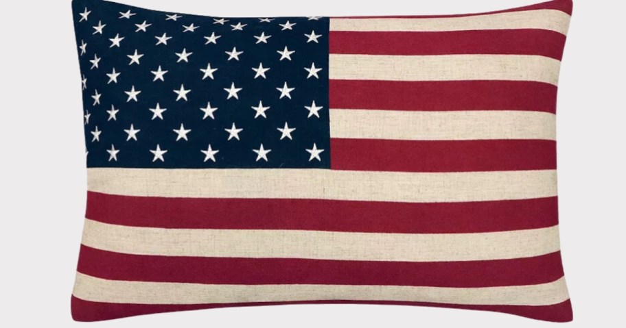 large American flag throw pillow