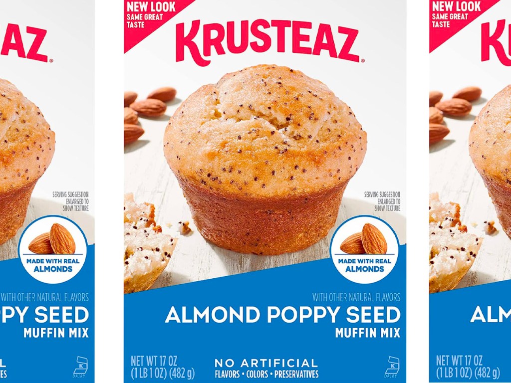 boxes of krusteaz almond poppy seed muffin mix