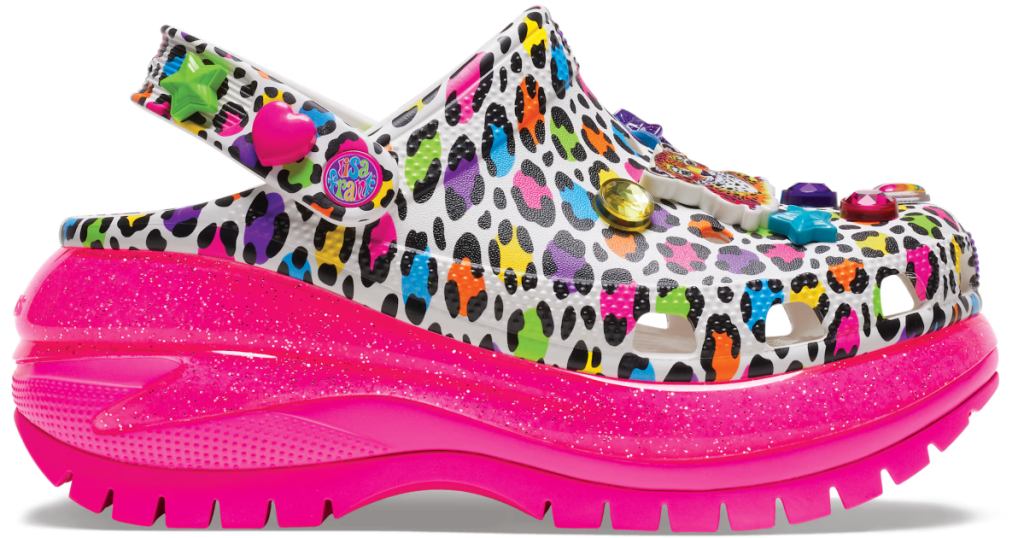 lisa-frank-mega-crush-crocs-clog ليزا فرانك كروكس |  تتوفر قباقيب Mega Crush الجديدة وحلي Jibbitz!