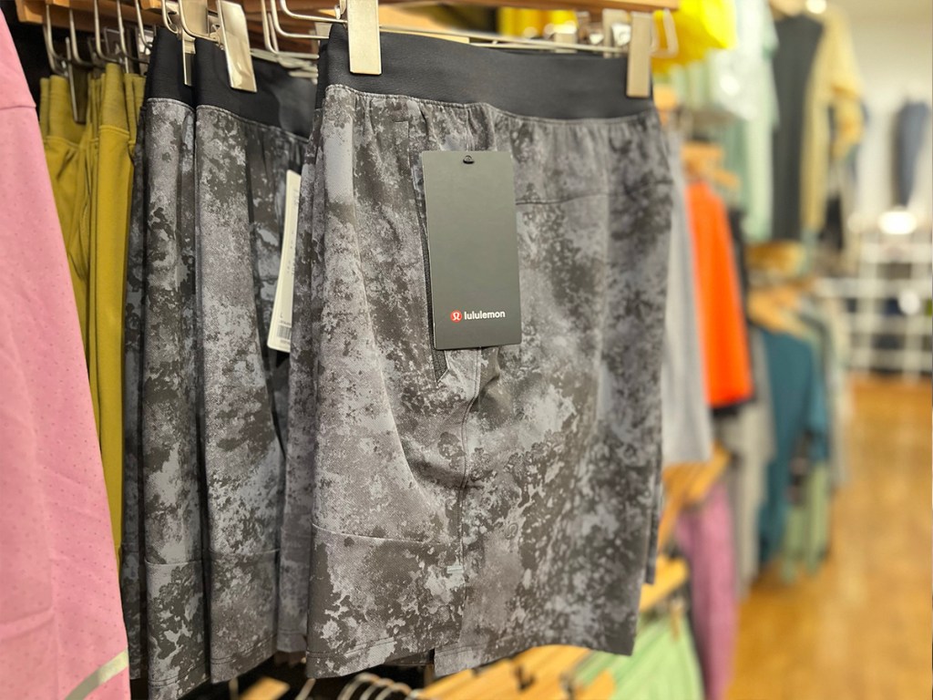 gray pair of lululemon shorts
