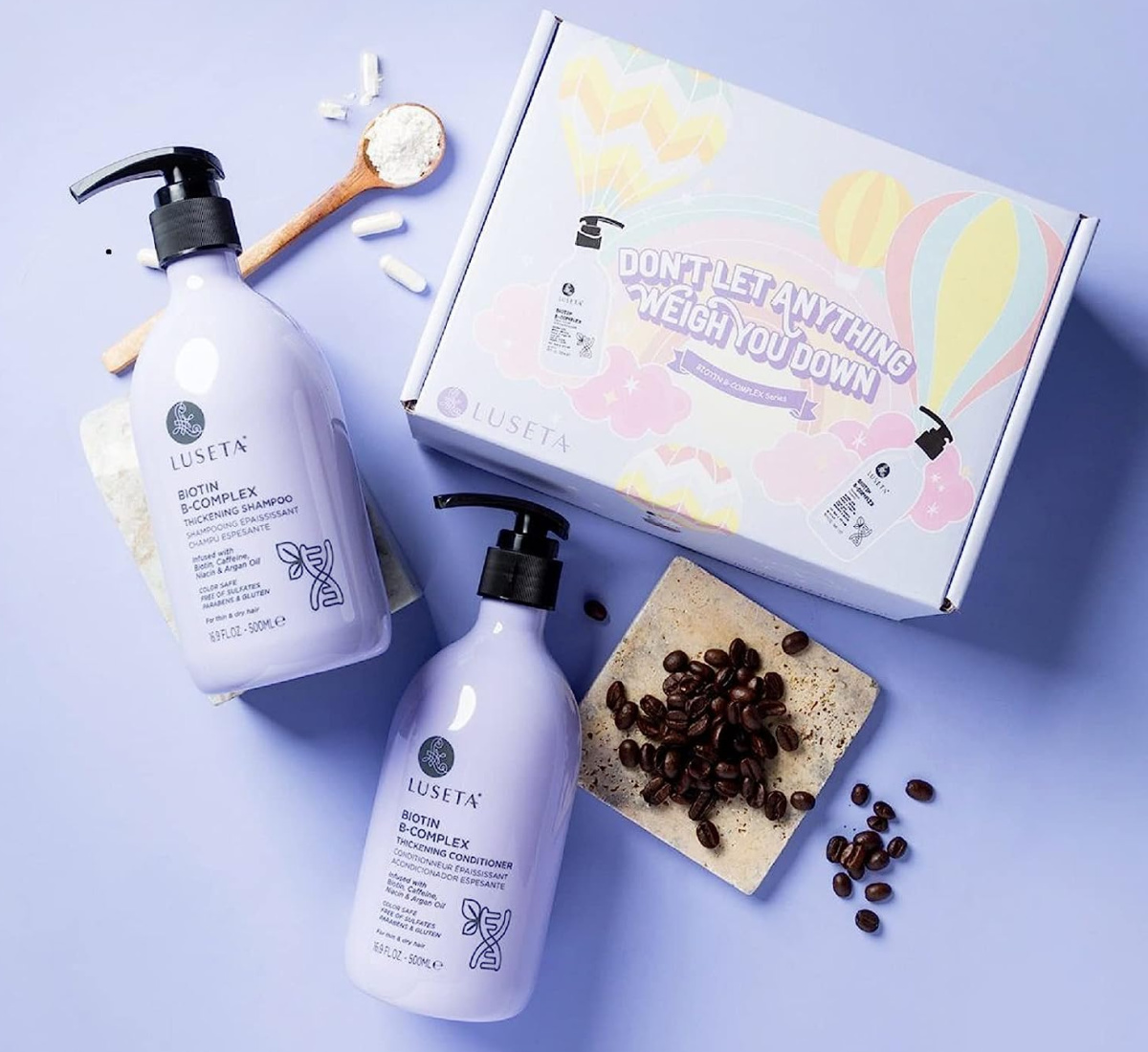 Luseta Biotin & Kollagen Shampoo & Conditioner – Für Haarwachstum, Verdickung, Mit Arganöl, Sulfatfrei & Parabenfrei