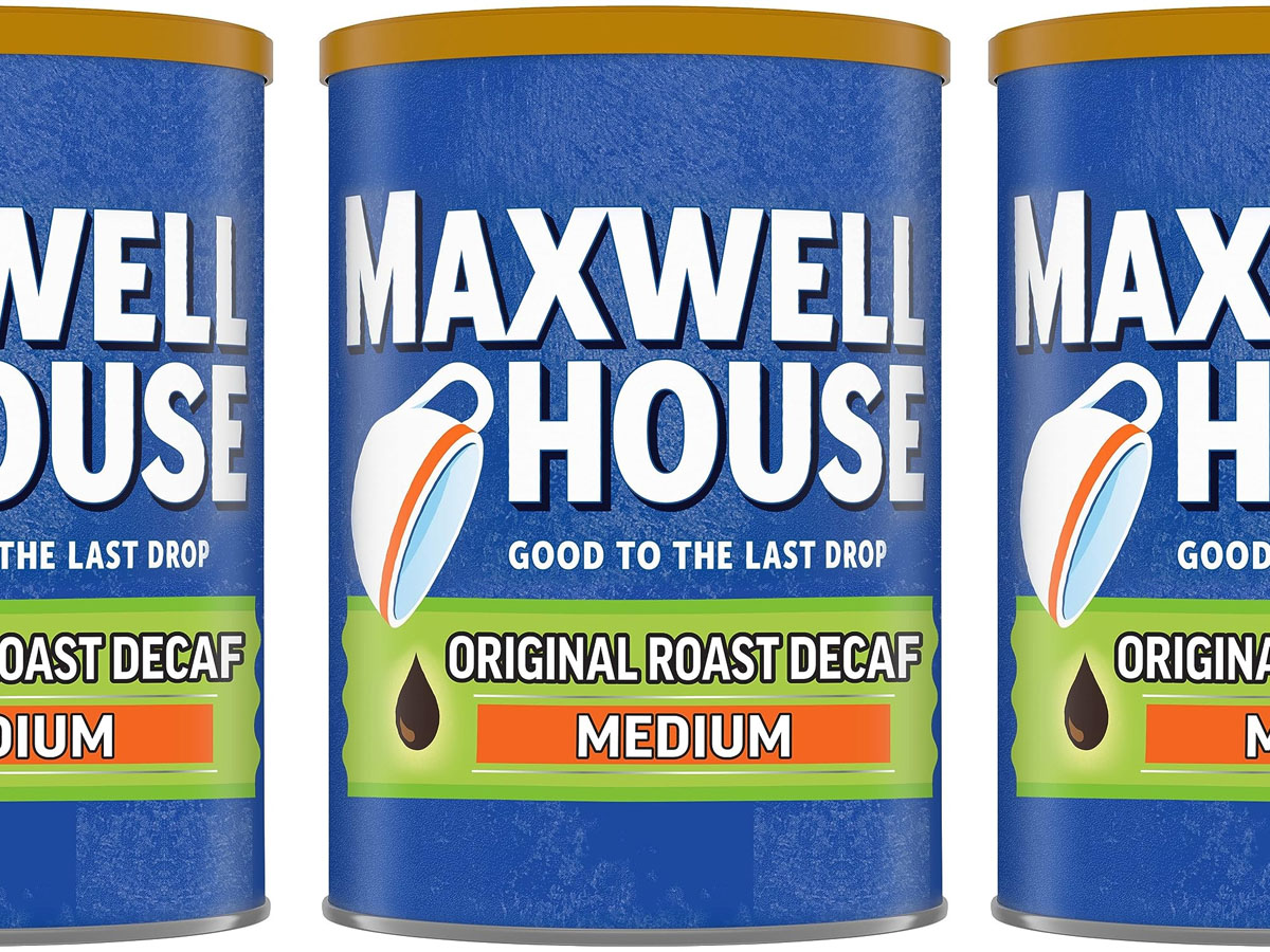 three cans of maxwell house coffee
