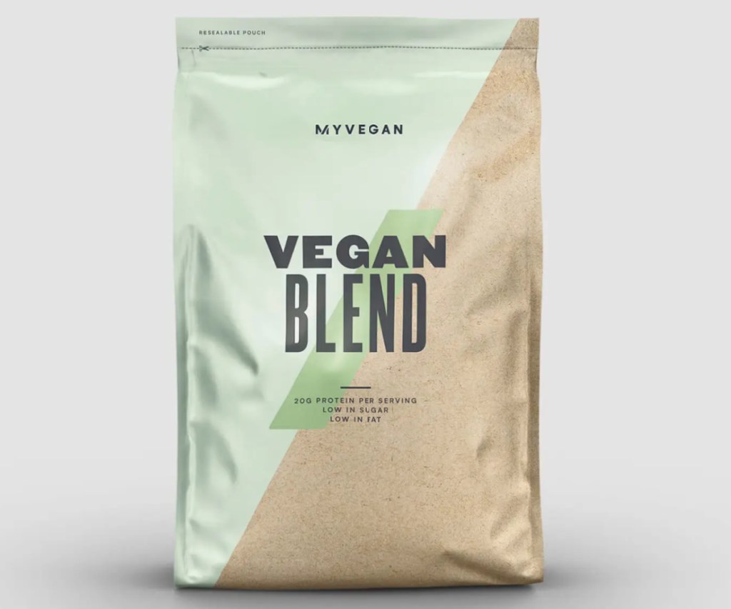 bag of vegan protein powder
