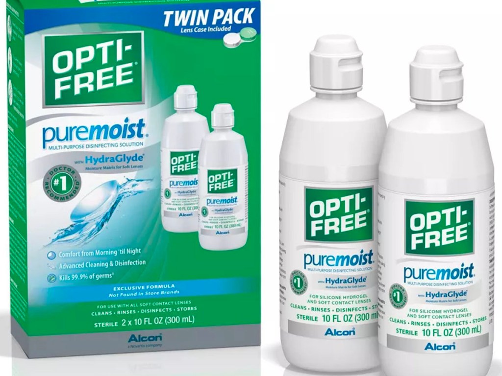optifree pure moist solution box with two bottles