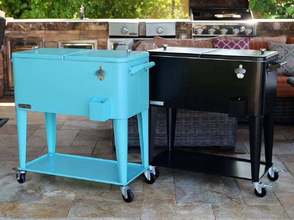 turquoise and black permasteel coolers