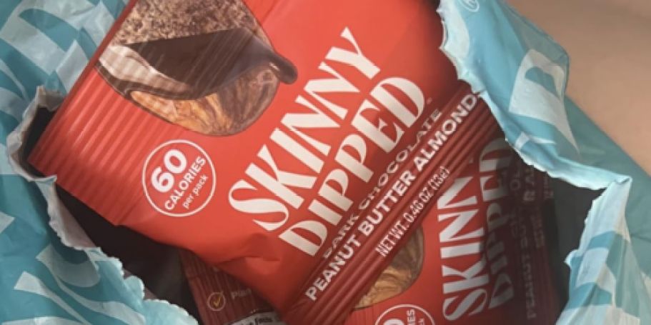SkinnyDipped Dark Chocolate Almonds Mini Bag 24-Pack Just $15.74 on Amazon