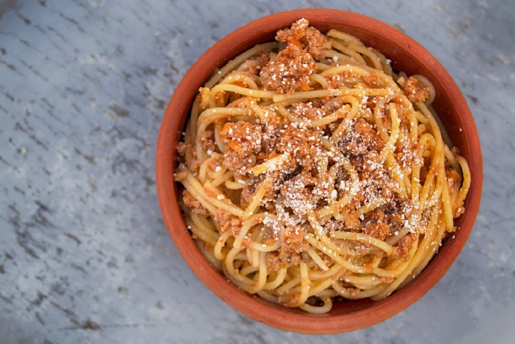 spaghetti in a bowl