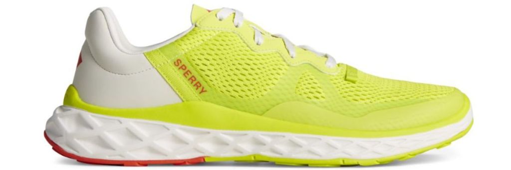 neon green Sperry sneakers
