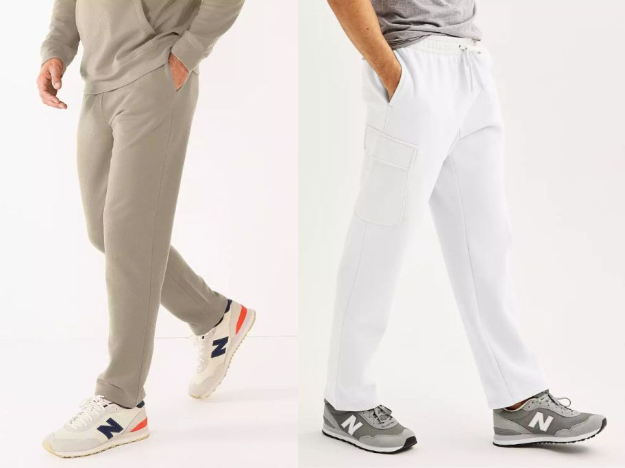 two men wearing tek gear fleece pants