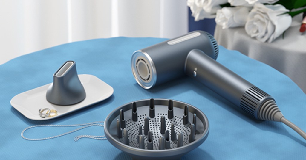 tensky hair dryer with attachments on a table