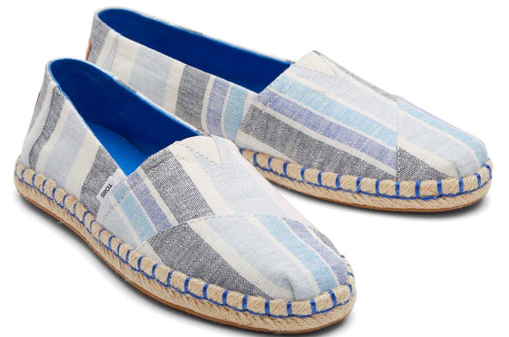 blue and white toms womens shoes