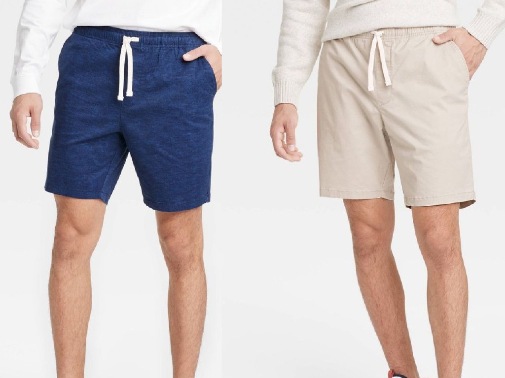 two men wearing fathers day shorts