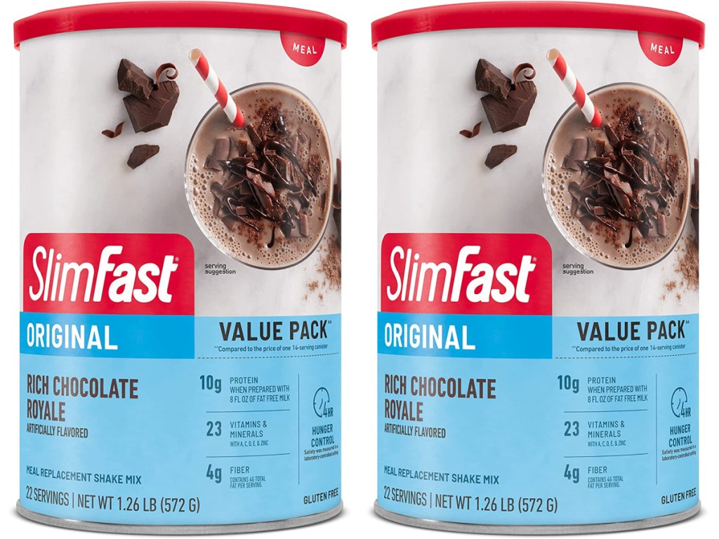 two stock images of SlimFast Meal Replacement Powder 1lb