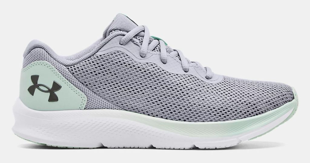 mint and gray under armour shoe