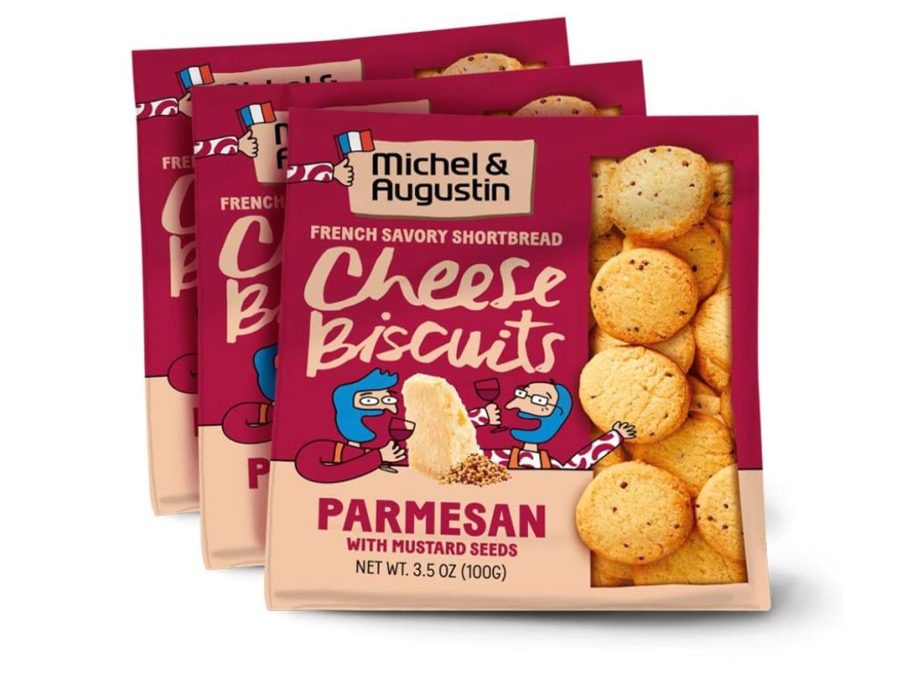 Michel Et Augustin Gourmet Cheese Crackers 3-Packs - Parmesan Cheese