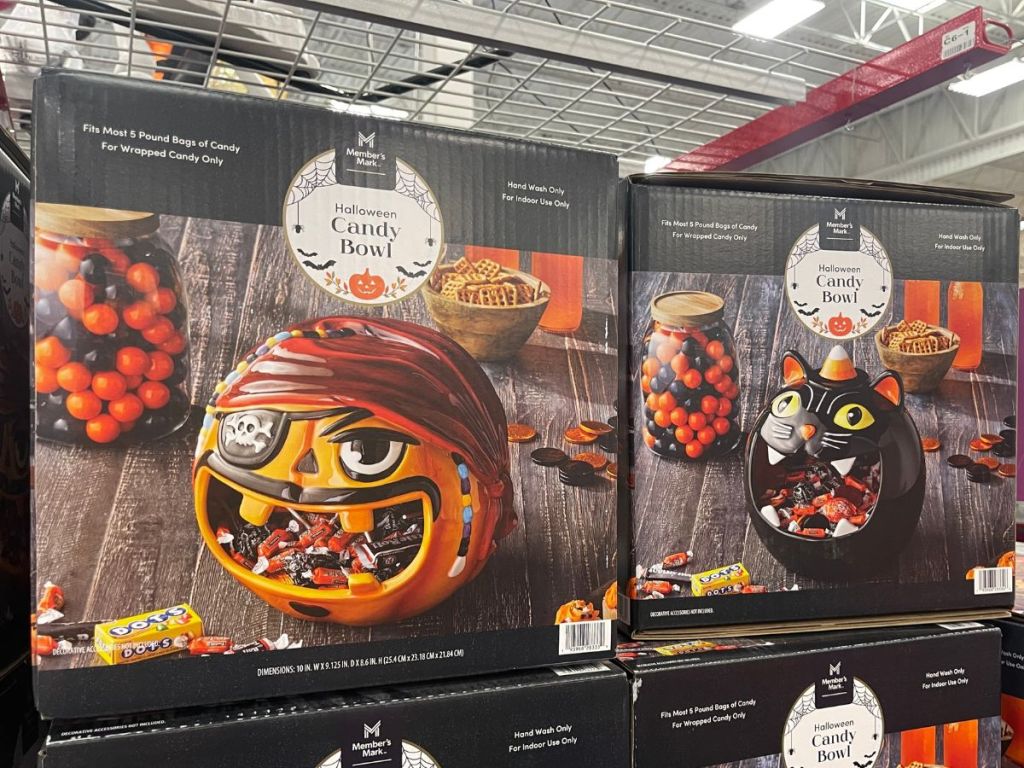 Pumpkin Pirate and Black Cat Halloween Candy Bowls at Sam's Club